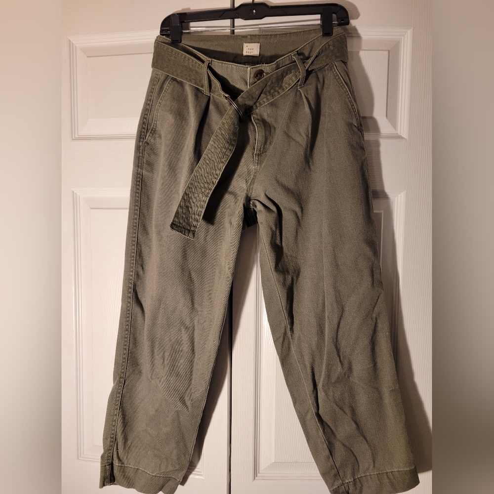 High Rise Tapered D-Ring Belted Ankle Pants | A New Day | 6